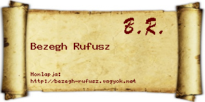 Bezegh Rufusz névjegykártya